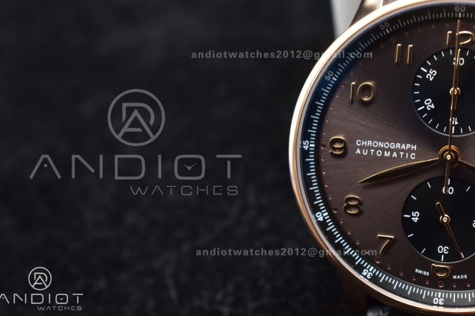 1:1 (Same IW371482 Chrono on Black A7750 Edition as Portuguese Genuine) Leather Best Thickness Strap ZF 0111